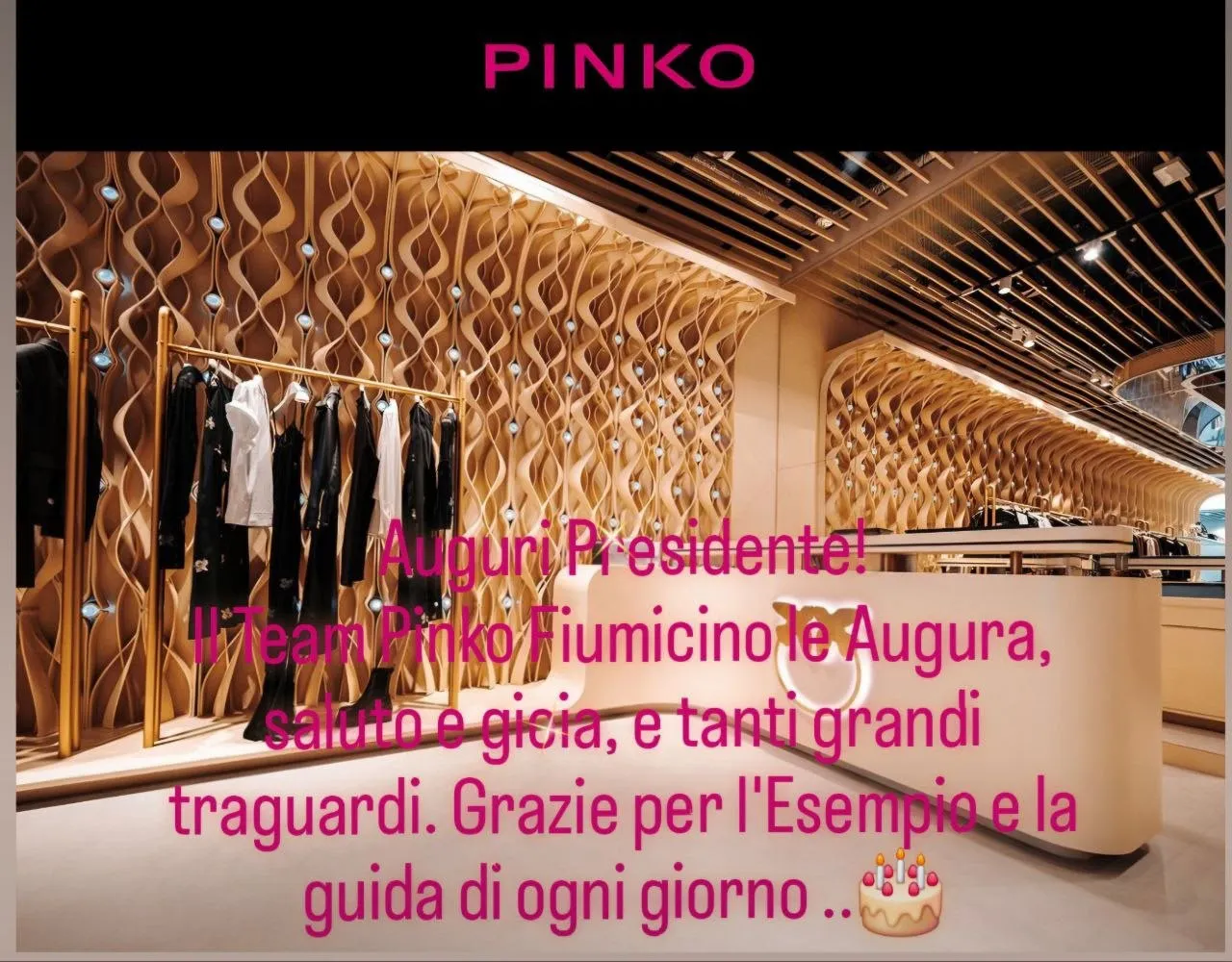 Il Team Pinko Fiumicino Le augura salute, gioia e tanti grandi traguardi.